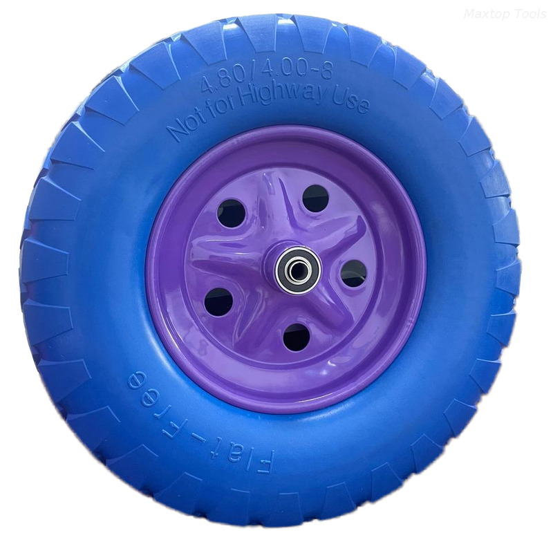 মেসুন ফ্যাক্টরি 4.80x4.00-8 হুইলবারো এবং টুল কার্টের জন্য উপাদান হ্যান্ডলিং সরঞ্জামের জন্য ইউরেথেন পাংচার প্রুফ হুইল
