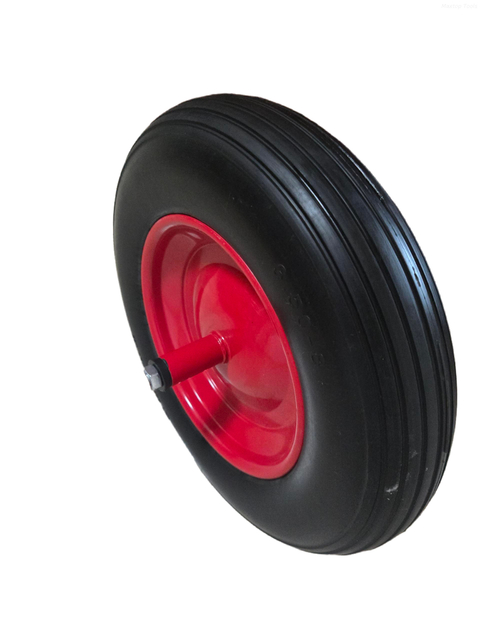 Jantă metalică Anvelopă solidă fără cameră 3.50-8 Roți din spumă PU pentru cărucior cărucior roabă cu rulment